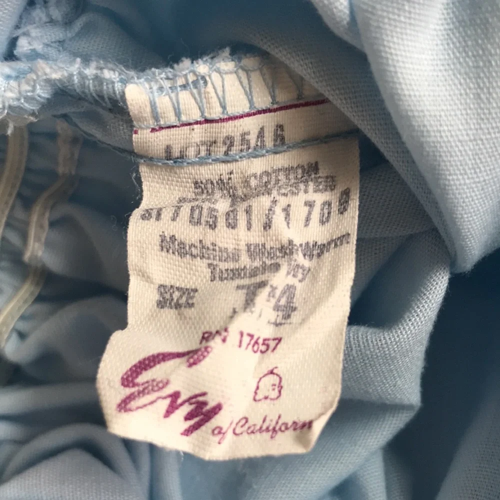 Vintage Evy of California Blue Apron Lace Dress